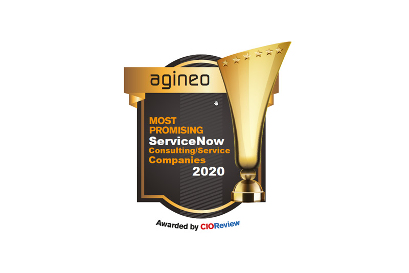 Auszeichung / Siegel vom Magazin CIOReview als "Most Promising ServiceNow Consulting Company 2020