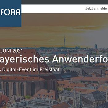 Screenshot der Website "Bayerisches Anwenderforum 2021" ©Infora
