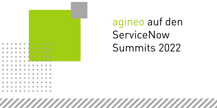 Banner: agineo auf den ServiceNow Summits 2022